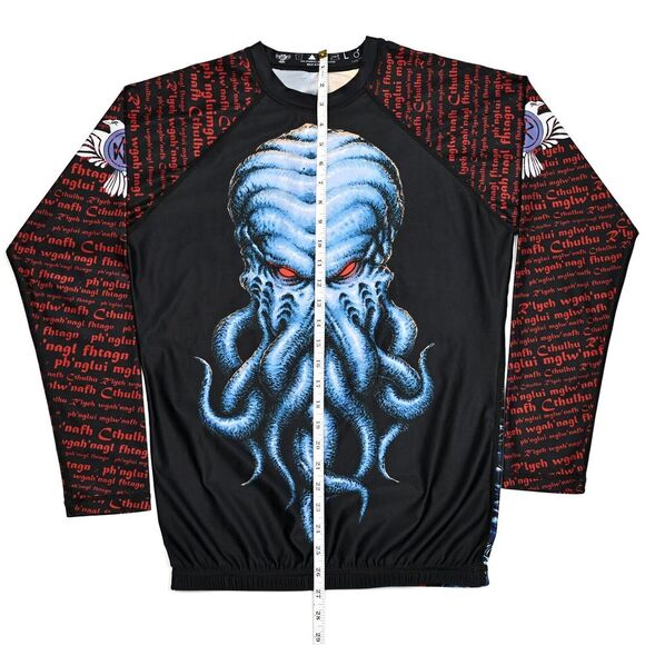 Raven Fightwear Men's BJJ MMA Long Sleeve Kraken All Over Print Rash Guard EUC - Picture 3 of 7